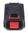 Badass Brushless Cordless Drill Kit With Heavy Duty Lithium Ion Battery Pack showing the battery with red clip and connectors.