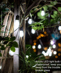 60Ft Low Voltage Cool White Outdoor LED String Lights With 20 Hanging Sockets Waterproof Festoon Lighting For Backyard Patio
