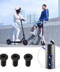 10 Piece M5 Handlebar Hex Screws With Wrench For Electric Scooters And Skateboards, close-up of black hex screws on grey background.