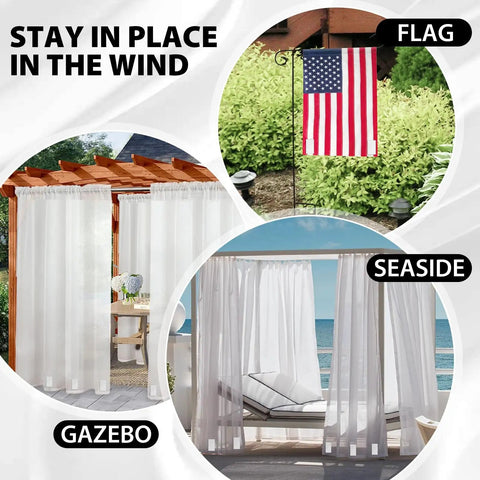 24 Pack Outdoor Curtain Weights Magnetic Waterproof Beefed Up Heavy Duty Window Drapery Anchors For Patio Pergola Gazebo Cabana
