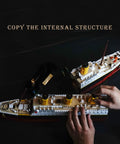 Beefy 30 Inch Ship Building Set With 2400 Plus Pieces Shipwreck Model Kit For Adults Ages 14 And Up Detailed Replica STEM Engineering Project Compatible With Major Brick Systems, deck build view