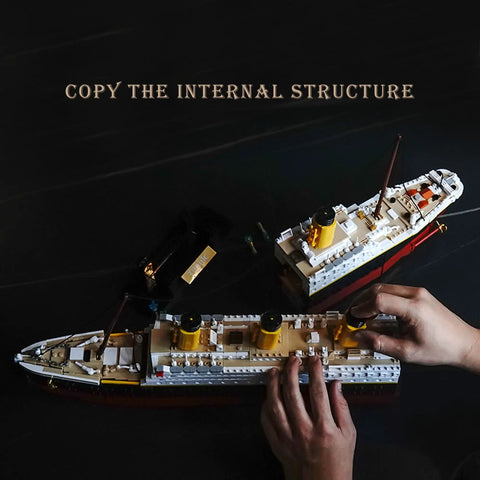 Beefy 30 Inch Ship Building Set With 2400 Plus Pieces Shipwreck Model Kit For Adults Ages 14 And Up Detailed Replica STEM Engineering Project Compatible With Major Brick Systems, deck build view