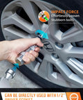 Using 1/2 Inch Manual Reversible Impact Driver Set With Extractor Bits 12 Piece S2 Steel Ultra Durable on car wheel bolt