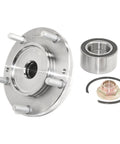 Front Wheel Hub Repair Kit With Bearing, Studs, Snap Ring And Axle Nut, Forged Flange For Precise Fit, Complete Non Integral Wheel Hub Solution