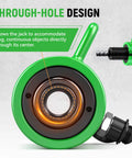 20 Ton Hydraulic Hollow Jack With 2 Inch Stroke Center Through-Hole Design Auto Retraction Ram, close-up of through-hole feature
