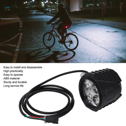 2 In 1 Electric Bike Horn And Front Headlight For 12 To 72V Ebikes And 10 Inch Electric Scooters Bright Led Front Light With Horn Easy Install Durable Cycling Accessory