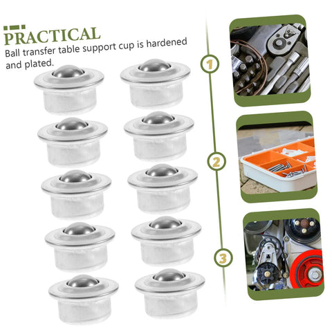 10 Pack Metal Bearing Swivel Casters For Easy Furniture And Workbench Mobility, Stainless Steel Transfer Wheels With Protective Covers