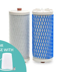 Replacement Filter Cartridge For Countertop Water Filtration System That Delivers Crisp Tasting Water From Your Kitchen Faucet And Removes Up To 97 Percent Chlorine And 99 Percent Of 77 Contaminants AQ 4035 shown with two cartridges.