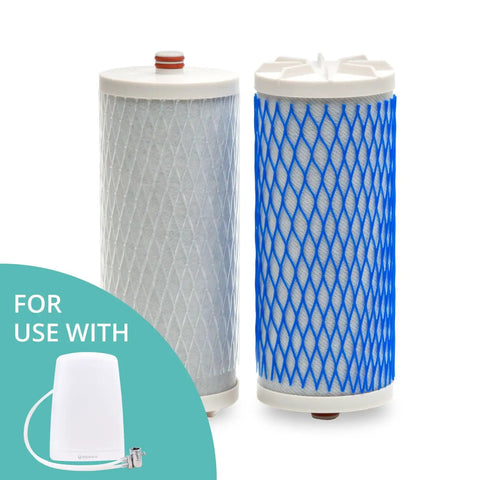 Replacement Filter Cartridge For Countertop Water Filtration System That Delivers Crisp Tasting Water From Your Kitchen Faucet And Removes Up To 97 Percent Chlorine And 99 Percent Of 77 Contaminants AQ 4035 shown with two cartridges.