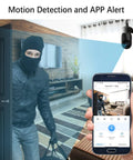 Person caught on 3MP Wireless WiFi Light Bulb Security Camera For Smart Home Surveillance 2.4GHz Dome Cam screen