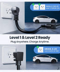 2026 Upgraded Tesla Mobile Home Charger Level 1 And 2 16 Amp Smart Schedule Nema 5 15 6 20 Plug charging at home outlet.