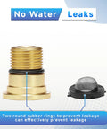 EZALOR brass pressure washer inlet fitting, 3/4 in F to 3/8 in M, gold with rubber seal; includes mesh filter; 2-pack