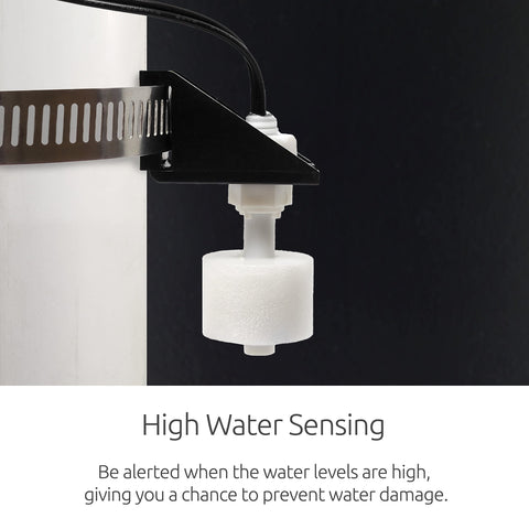 Close-up of the high water sensing device for WiFi Sump Pump Smart Outlet 2 Point 0 With 24 7 Remote Monitoring And Alerts.