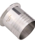Side view of DERNORD 3-inch tri-clamp to 3-inch hose barb adapter in SS304 stainless steel.