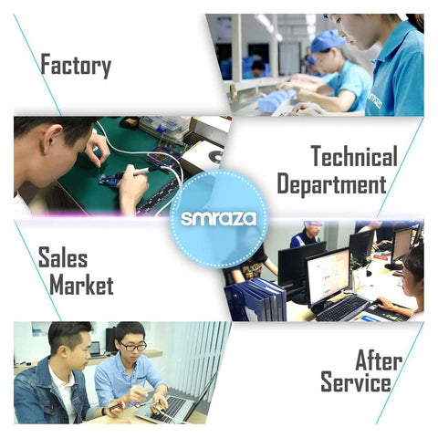 Collage of factory, technical department, sales market, and after service for Dope Electronics Do It Yourself Kit With Resistors Capacitors.