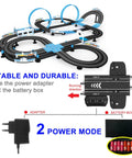 High Speed Slot Car Track Set With Dual Lanes, Four Officially Licensed Cars, Two Hand Controllers, Full Track Pieces, Lap Counter