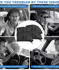 Custom Fit Car Window Mesh Sun Shade For Tesla Cybertruck 2024 2025 2026 shown in car with mosquito and stench issues.
