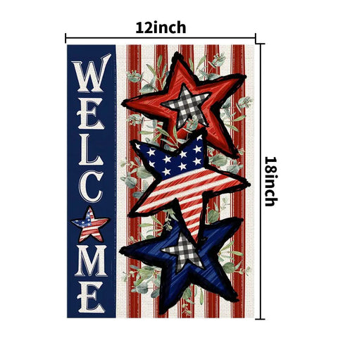 Patriotic Fourth Of July Garden Flag Burlap 12x18 Double Sided Stars And Stripes Yard Outdoor Decor For Independence Day Celebrations