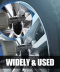 Eight Piece Wheel Lock Removal Kit With Spline Lug Nut Keys Master Key Set in use on alloy wheel