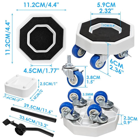 Heavy Duty Furniture Sliders And Moving Dollies With 360 Degree Swivel Wheels, versatile components including dolly and casters.