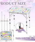 Foldable Camping Table 24 By 16 Inch Surface With Adjustable Heights 10 19 And 24 Inches Lightweight Aluminum Table With Carry Handle Floral Style