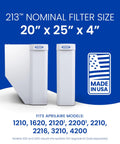 213 Replacement Filter For Whole House Purifiers MERV 13 For Allergy Relief And Clean Indoor Air 20x25x4 Fits Models