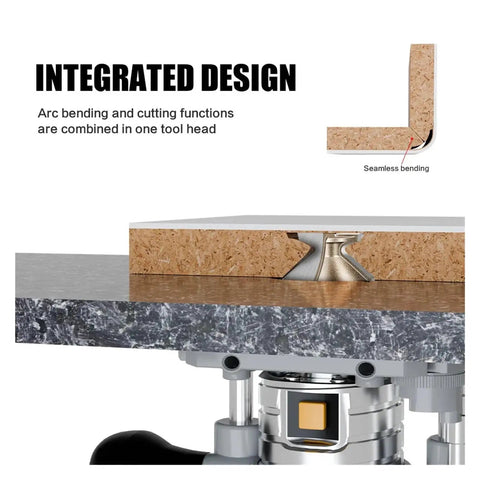 R8 Arc Bending Router Bit Set In 6/8/12mm And 14 Or Half Inch Shank Size showcasing integrated design for seamless bending and cutting wood.