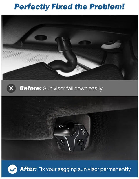 Sun Visor Repair Kit For Ram 1500 2019 2020 2021 2022 2023 2024 2025 2026 Two Pack Aluminum Sun Visor Clips Installed
