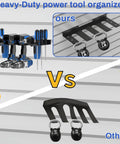 Slatwall Power Tool Organizer 1 Pack With Four Drill Holders Heavy Duty Cordless Tool Rack Mount Holds Up To 40 Lbs comparison.