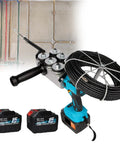 HUIJIHUI Cordless Electric Wire Puller With Automatic Threader And Fast 40mMin Speed displaying heavy-duty wires and battery packs for professional electricians.