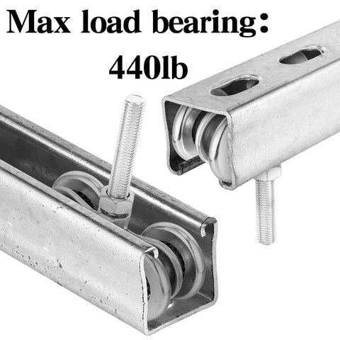 8 Pack Wheel Trolley Barn Door Rollers For One And Three Quarter Inch Wide Tracks And Two And Quarter Inch Or Taller Rails Solid Steel