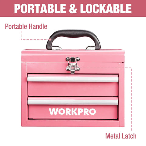 Sleek Portable Mini Metal Toolbox With Twin Drawers, Hella Lightweight Compact Organizer For Garage, Shop, Auto Repair, Rock Solid Build, Zero Hassle Carry, Sweet Spot Design For Pros And DIY Crews