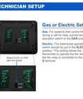 Non Programmable Digital Thermostat For Home With Large LCD Display 1 Heat 1 Cool Electric Or Gas Oil Compatible technician setup guide.