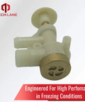 Upgraded RV toilet valve brass leak-resistant with high performance in freezing conditions by Beech Lane for Dometic Sealand toilets.