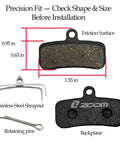 Measured Go-To 4-Piston Brake Pad Replacement Set For Zoom HB-876 And HB-876E Semi-Metallic Disc Pads Compatible With Shimano D02S D03S