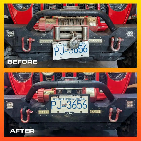 Flipster V3 Winch Plate Mounting System For 4x4s Featuring Hawse Roller And Recessed Fairlead Compatibility Stainless Hardware High Torque Hinge UV Rated Powder Coat Finish Built To Take On Tough Trails Fits Standard 10 Inch Winch Fairleads on red 4x4 bumper with plate mount