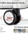 Close-up of SJ.TOBOL silent 360° spinner wheels on lightweight 20 inch carry on luggage with wheels airline approved.