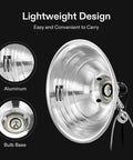 Heavy Duty Clamp Lamp Set With Detachable 8.5 Inch Aluminum Reflector For Up To 150 Watt E26 Socket No Bulb Included
