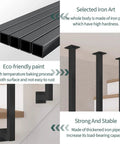 Interior Wrought Iron Stair Handrails With Rust Resistant Nano Coating And Secure Safety Grab Bars For Modern Duplex Homes Solid Square Pipe Balusters displayed in black with a smooth finish and eco-friendly paint.