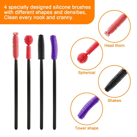 Four silicone brushes from the Thirteen Piece Sewing Machine Cleaning Kit
