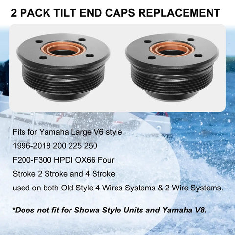 Replacement Tilt Cap Gland With Seals For V6 3.3L End Cap Tilt Cylinder 200 225 250 300 HP Outboard Motors 2-Pack Display