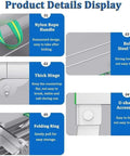 Product details display of Adjustable Steel Scaffolding Ladder Workbench with nylon handle, thick hinge, bold steel wire, U-shaped accessories, folding ring.