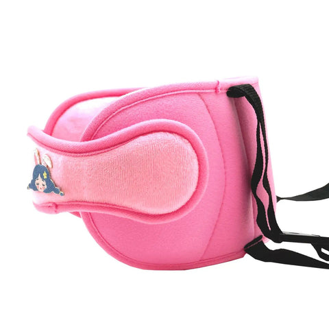 Kids Car Seat Head Support Band For Safe Travel, Adjustable Baby Neck Pillow And Headrest, pink with cartoon pattern