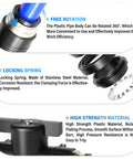 Detailed view of 6mm OD Ball Valve Air Flow Control Valve Push To Connect Fitting BVU6 Pack Of 3, highlighting rotation, spring, and material features.