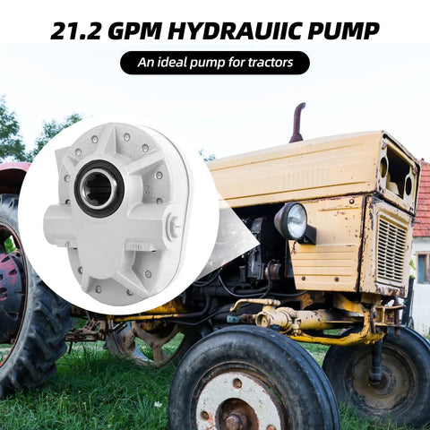 High Flow 21.2 GPM Hydraulic Pump For Tractors, Log Splitters And Trucks, PTO Driven 540 RPM 2250 PSI, SAE16 Inlet, SAE12 Outlet, 6 Teeth, Built For Tough Jobs Like Scissor Lifts And Heavy Machinery
