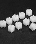 10 Pcs Plastic Gears 11 Teeth Model 112A Reduction Worm Gear Set For RC Cars And Robot Motors, 0.5 Modulus, displayed on black background
