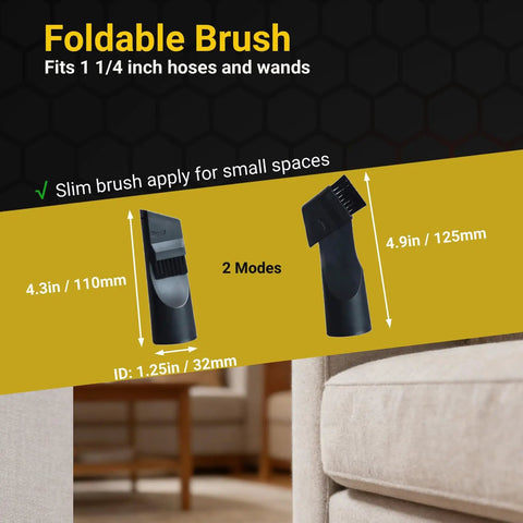 Vacuum Attachments Cleaning Kit With Brush Nozzle Crevice Tool For One Quarter Inch And One Three Eighths Inch Standard Hose Six Piece Set Fits Most Vacuums