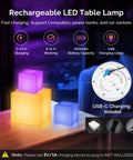 4 Inch RGB LED Cube Mood Light Tesseract Cube With 16 Color Options Waterproof IP65 Remote Controlled Night Light display