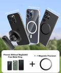 Dual Magnets Golf Cart Phone Holder With MagSafe Compatibility Cradle Free Phone Mount For EZGO Club Car Yamaha Icon Golf Carts Fits IPhone 12 Through 17 Perfect Gift For Golfers Men And Dads featuring iPhones with MagSafe and non-MagSafe cases.