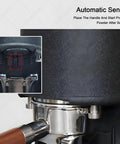 Close-up of the automatic sensor of the Automatic Coffee Tamper Machine With Adjustable Electrical Pressure Control For 58Mm Portafilters.